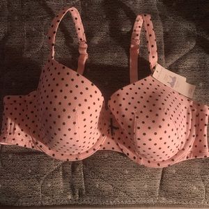 🎀🖤Pink & Black Polka Dot Bra🖤🎀